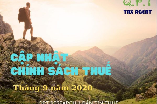 ĐIỂM TIN THUẾ – KẾ TOÁN – TÀI CHÍNH THÁNG 09/2020