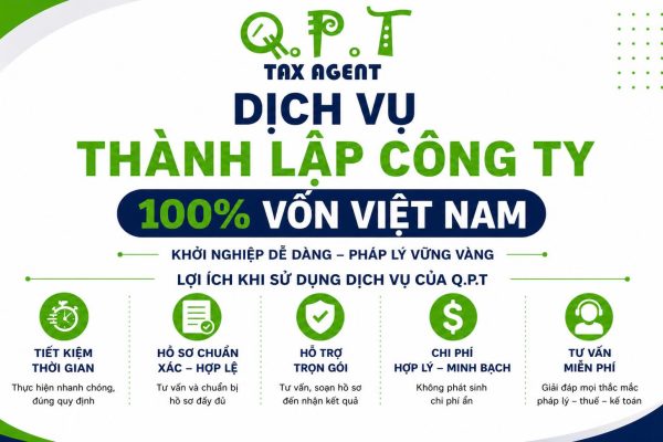 DỊCH VỤ THÀNH LẬP CÔNG TY 100% VỐN VIỆT NAM